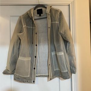 Gingham Rain Jacket with clear overlay. Rd Style. Medium.
